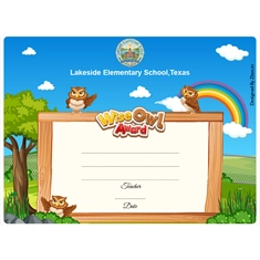 Wise Owl Classroom Award Certificate